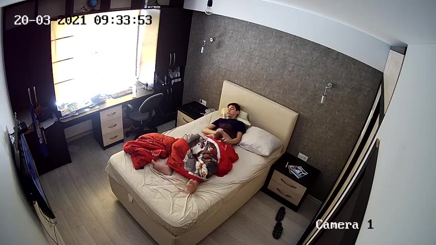 Ipcam Boy masturbates in his bed porn caught