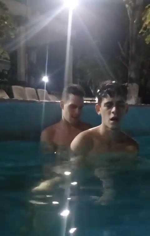 night in the pool